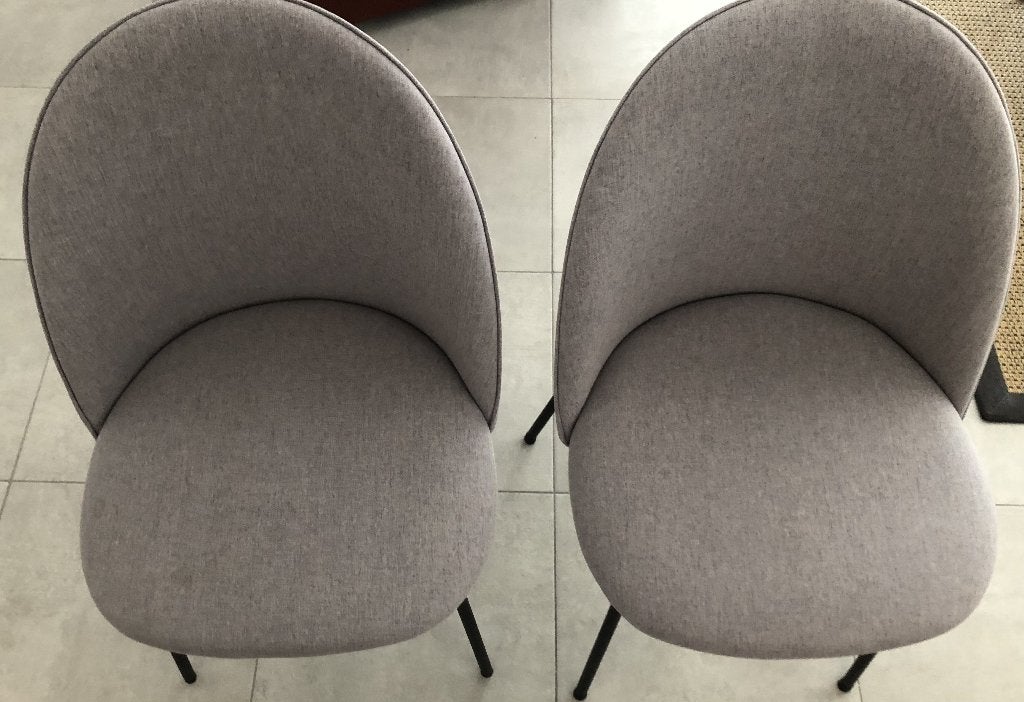 Set van 2 stoelen, Maison & Meubles, Chaises, Enlèvement, Utilisé, Gris, Tissus