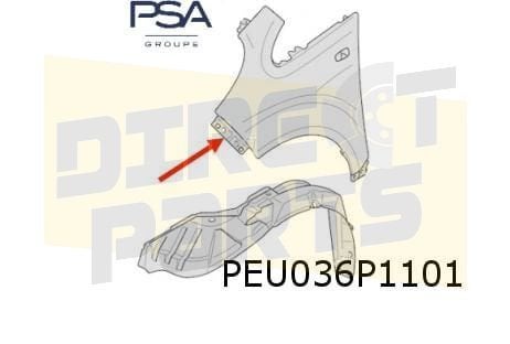 Peugeot ion / Citroën C-Zero (10/10-) voorscherm Links Origi, Neuf, Citroën, -, -