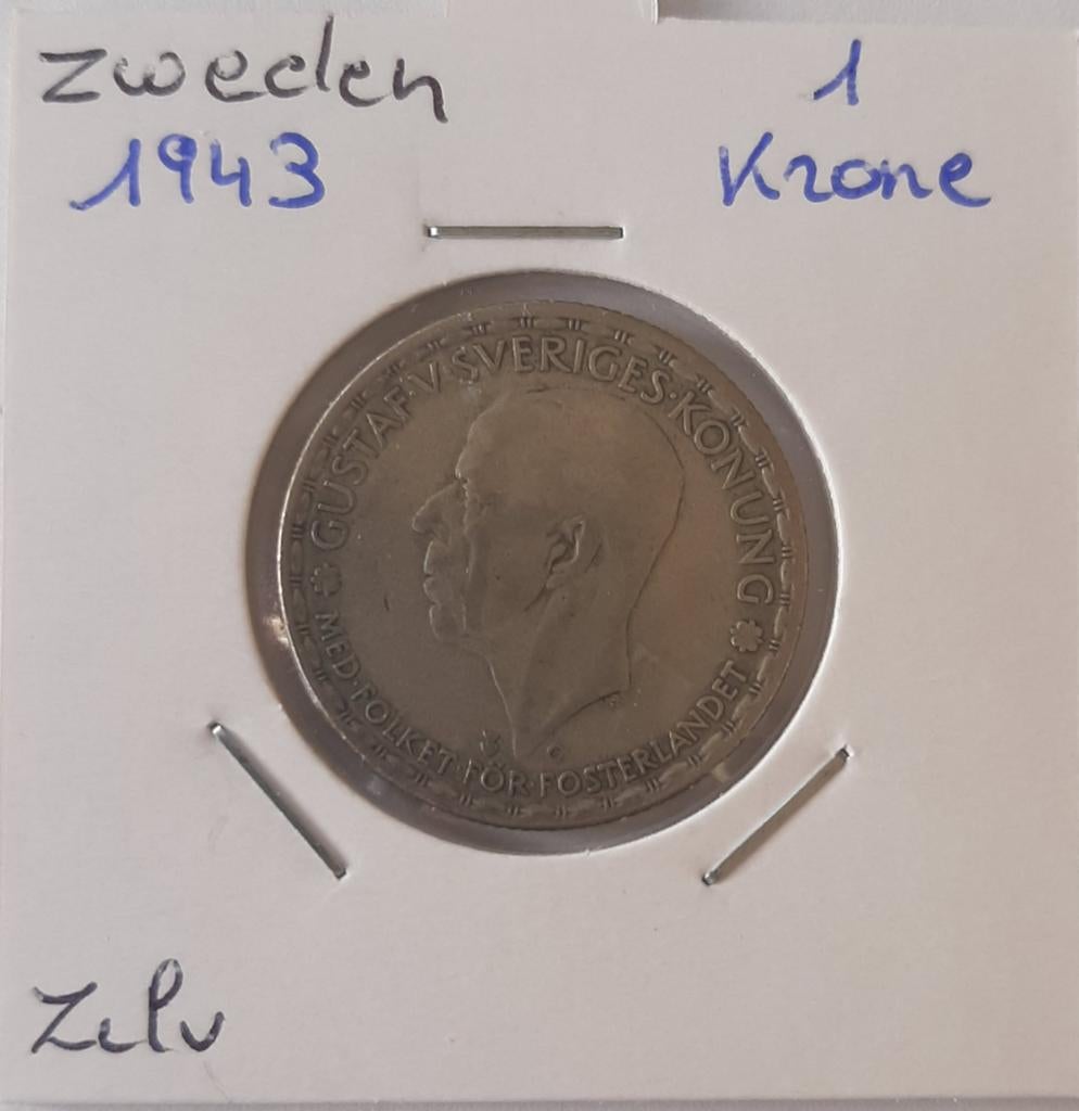 Suède 1 couronne 1943 en argent, Envoi, Argent