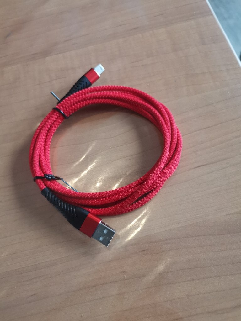 2 câbles Lightning  pour iPhone, rouge, 2 m, neuf, Enlèvement ou Envoi, Neuf, Fil ou câble, Apple