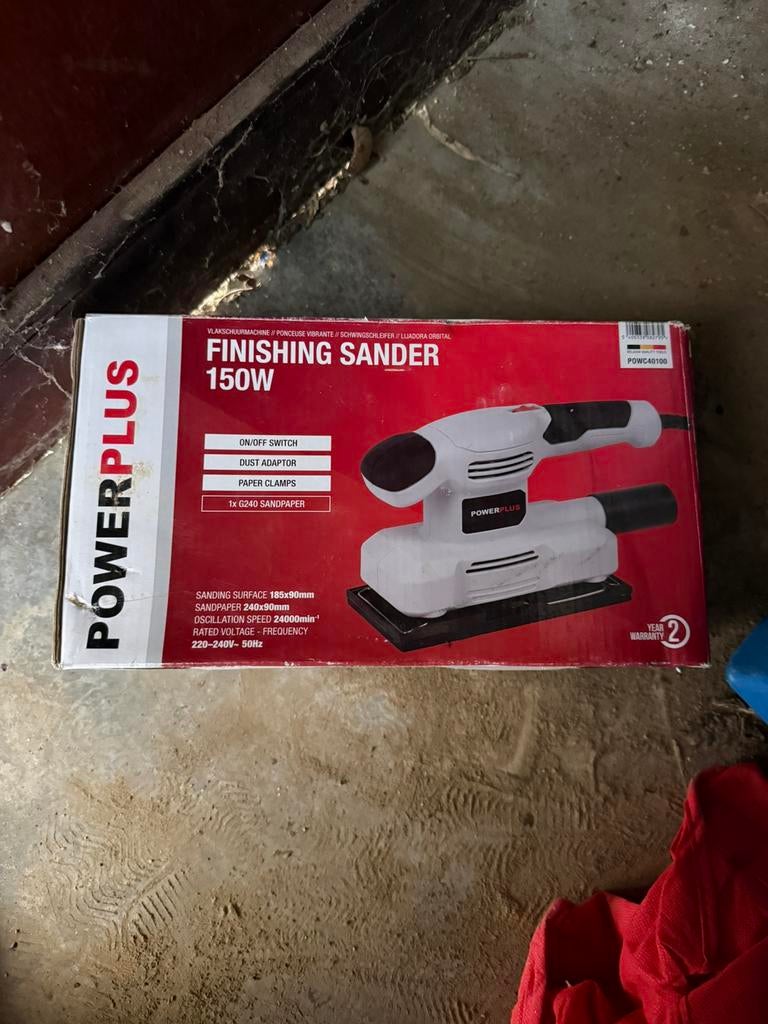 Ponceuse vibrante Powerplus 150W + Boîte d'origine, Enlèvement ou Envoi, Comme neuf