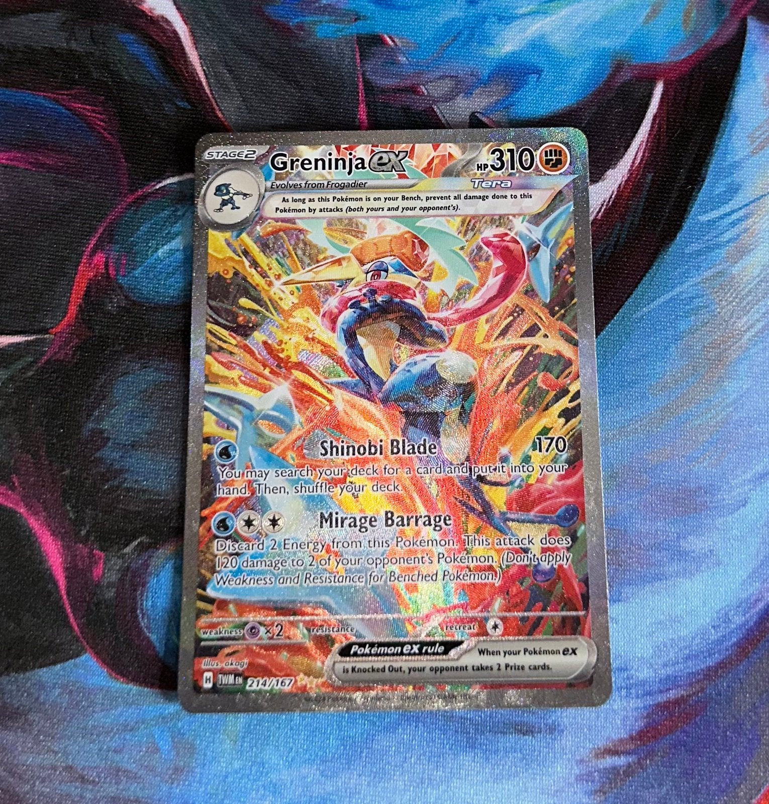 Pokémon Greninja ex Full Art 214/167 — Twilight Masquerade, Enlèvement, Comme neuf, Cartes en vrac