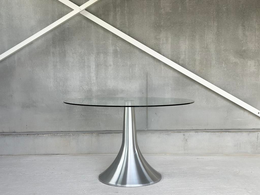 Vintage aluminium eettafel 1980s, Ophalen