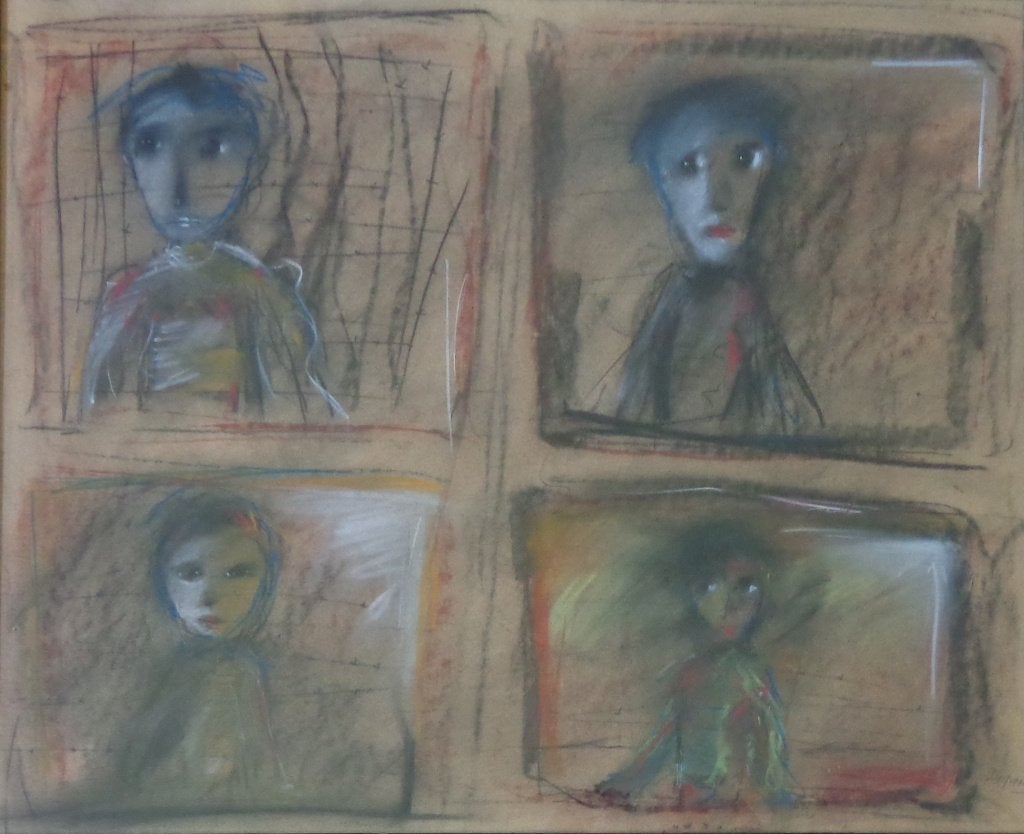 OMAR VAN MEERVELDE / PORTRETTEN / ORIGINEEL / 60x72cm KADER, Ophalen