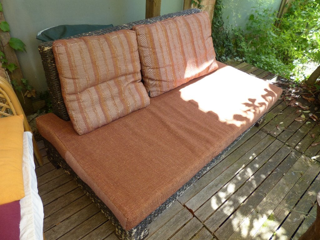 Canapé sofa intérieur / extérieur, Osier ou Rotin, Banc droit, Enlèvement, Utilisé