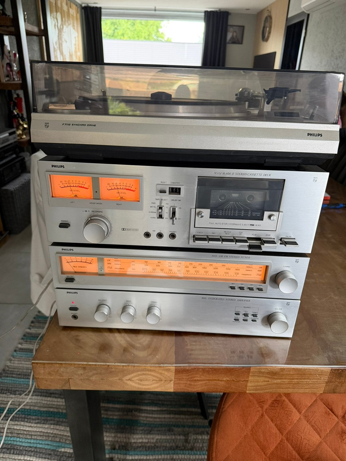 Philips vintage stereo installatie losse componenten, TV, Hi-fi & Vidéo, Philips, Enlèvement ou Envoi, Comme neuf, Composants en vrac