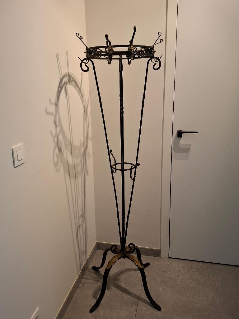 Vintage smeedijzeren staande kapstok, Huis en Inrichting, Ophalen, Gebruikt, Metaal, Staande kapstok