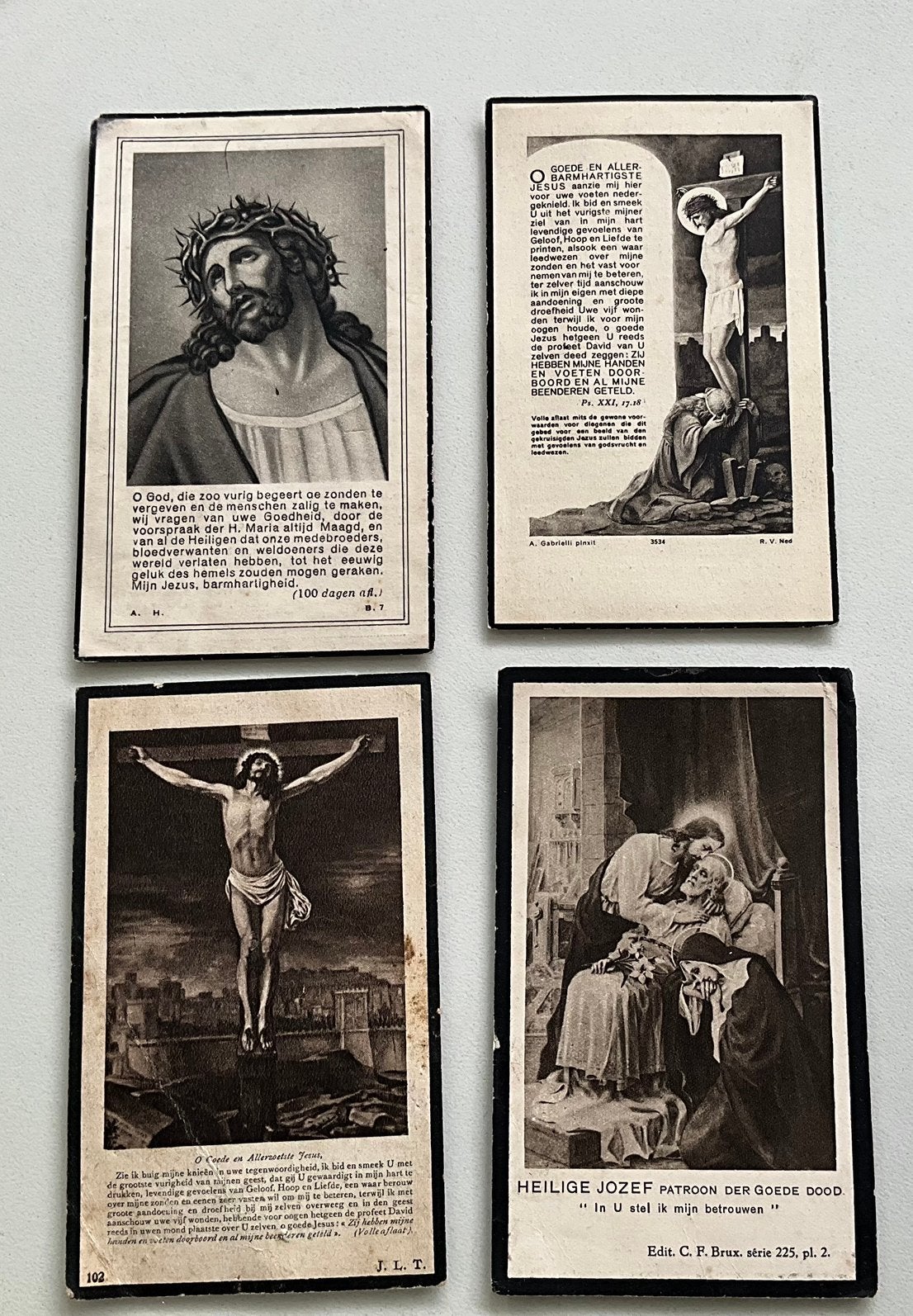 Unieke Vondst: 4 Historische Bidprentjes, Ophalen of Verzenden