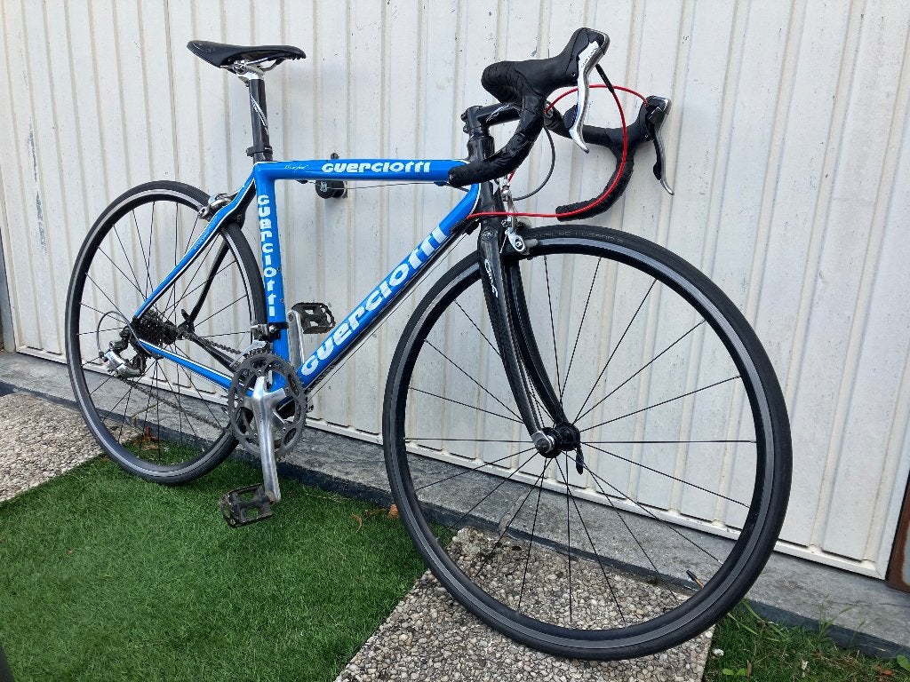 Italiaanse Carbon koersfiets, Fietsen en Brommers, Ophalen, Gebruikt, Carbon, Velgrem