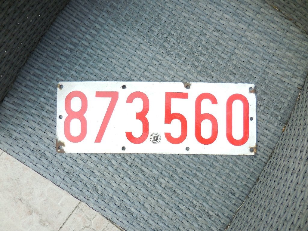 ancienne plaque émaillée auto, Collections, Enlèvement ou Envoi
