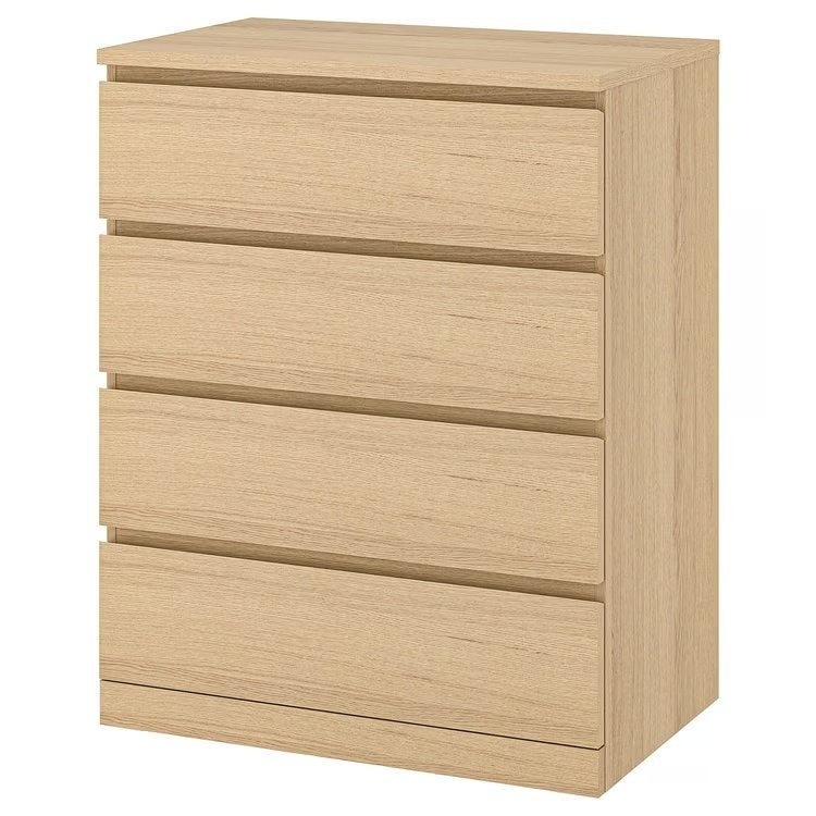 Ladekast MALM - IKEA - met 4 lades, Maison & Meubles, Armoires | Commodes, Utilisé, Moins de 100 cm, 50 à 100 cm, 25 à 50 cm, Autres matériaux