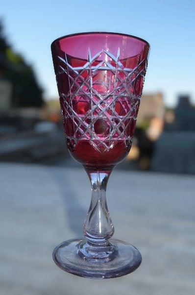 Coupe de mariage cristal de Vonêche XIXe – 25 cm, Enlèvement ou Envoi