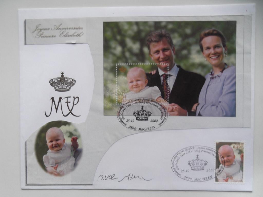 FDC 3098 Princesse Elisabeth - Prinses Elisabeth 2002, Verzamelen, Ophalen of Verzenden, Postzegel(s) of Munt(en)