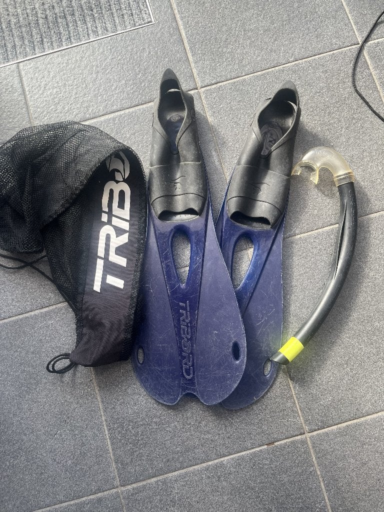 Zwemvinnen maat 37/38 + snorkel, Watersport en Boten, Ophalen, Gebruikt, Snorkelvinnen