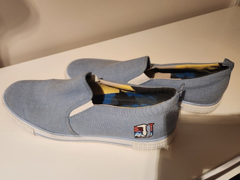 Trussardi Jeans slip-on sneakers lichtblauw, maat 43, Kleding | Heren, Blauw, Ophalen of Verzenden, Zo goed als nieuw, Sneakers