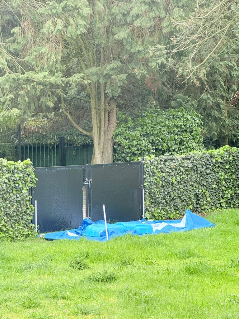 zwembad met palen gratis, Tuin en Terras, Ophalen, Gebruikt