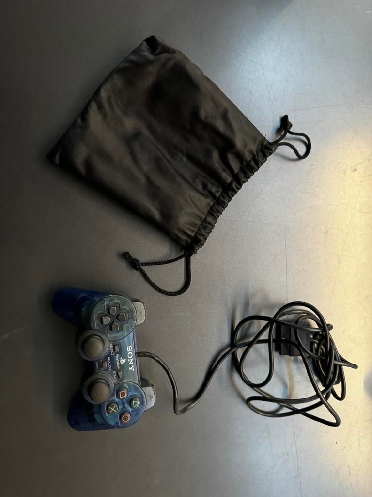 Sony PS2 controller doorzichtig blauw, Games en Spelcomputers, Ophalen, Zo goed als nieuw, Blauw