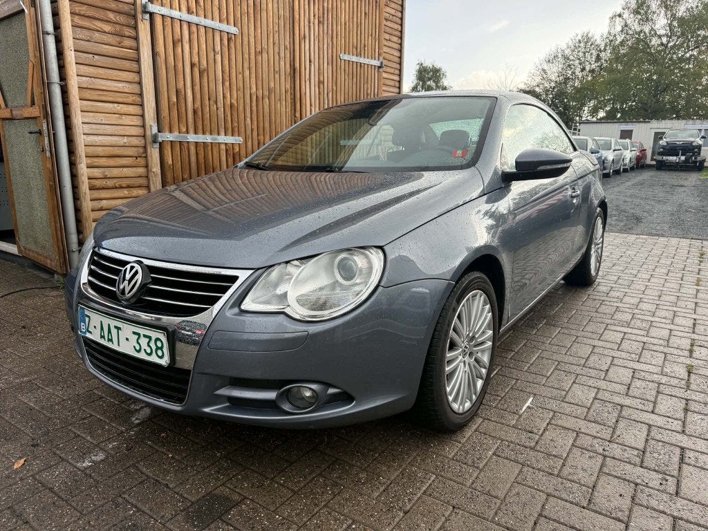 Volkswagen Eos 1.4tsi, Auto's, Zwart, 4 cilinders, Cabriolet, Blauw