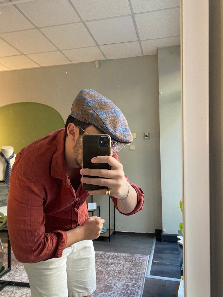 Flat cap met Cerruti-stof – Prince de Galles – Made in Italy, Kleding | Heren, Hoeden en Petten, Verzenden, Nieuw, One size fits all