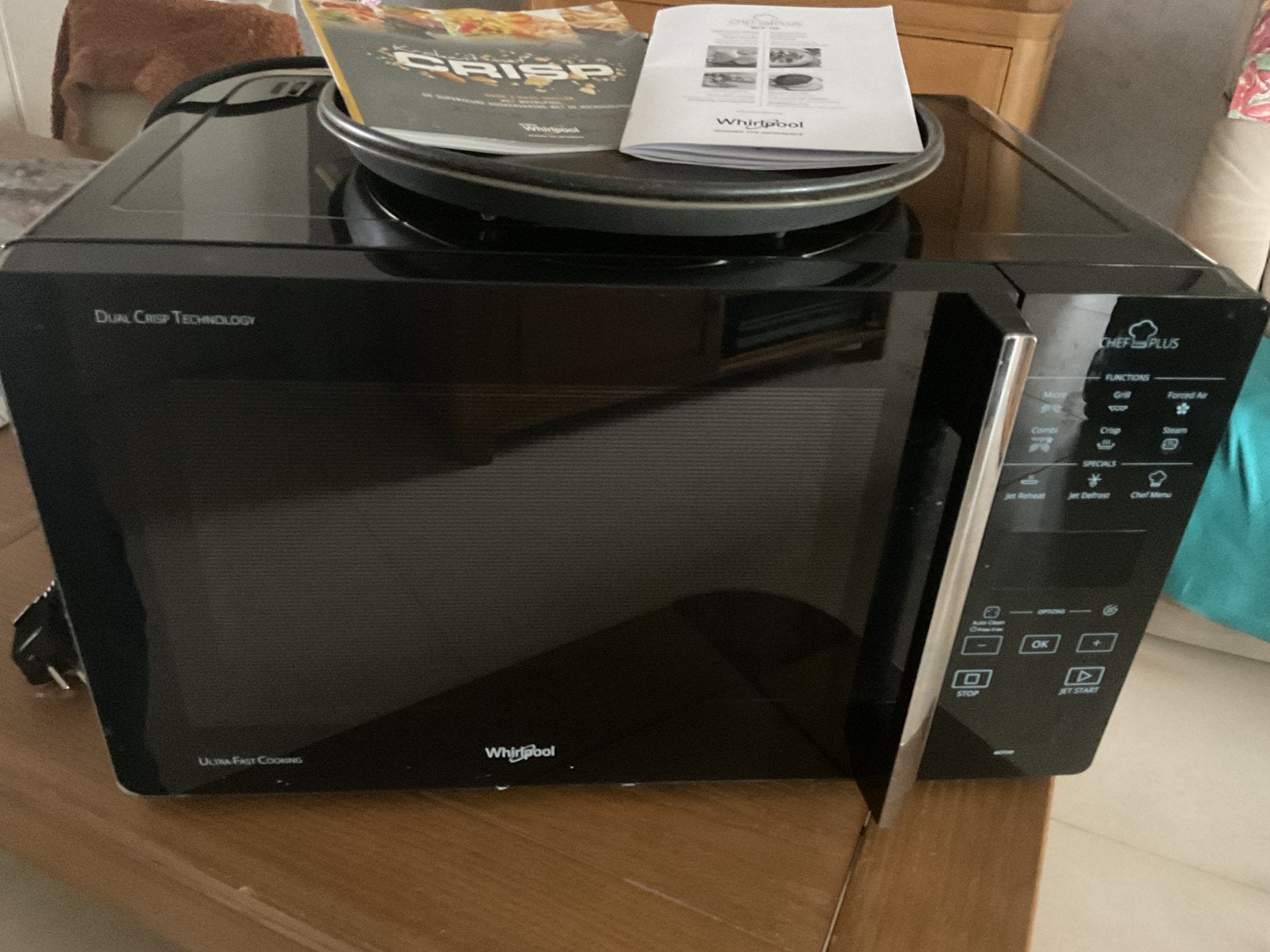 Combi Microgolfoven Whirlpool “Chef Plus”, Enlèvement, Four à micro-ondes combiné, Croustillant, Comme neuf