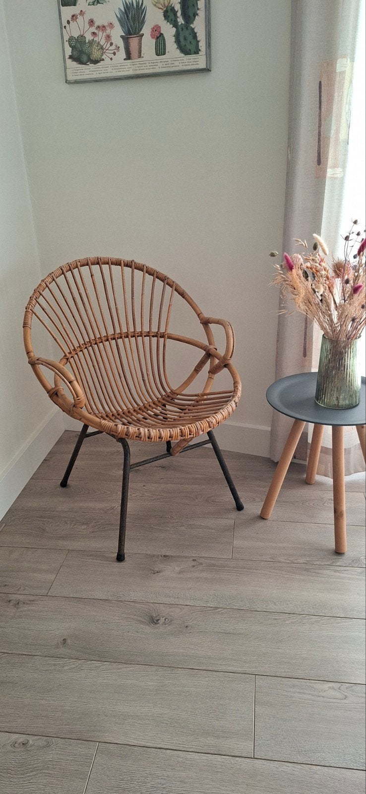 Vintage rotan kuipstoelen, Ophalen, Gebruikt, Bruin, Vintage