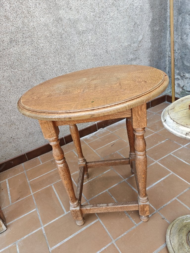 bijzettafel, Huis en Inrichting, Tafels | Bijzettafels, Minder dan 55 cm, Gebruikt, Ronde bijzettafel, Hout