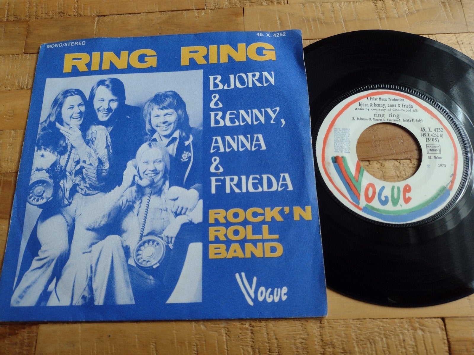 single BJORN & BENNY, ANNA & FRIEDA : RING RING (ABBA) 1973, CD & DVD, Vinyles Singles, Comme neuf, Housse de protection extérieure