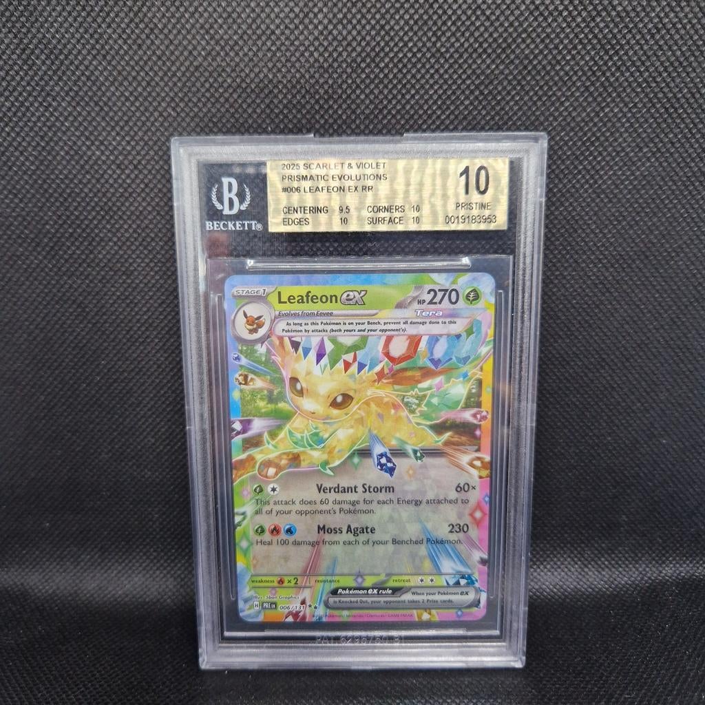 Leafeon EX Prismatic Evolutions écarlate et violet BGS 10, Enlèvement ou Envoi