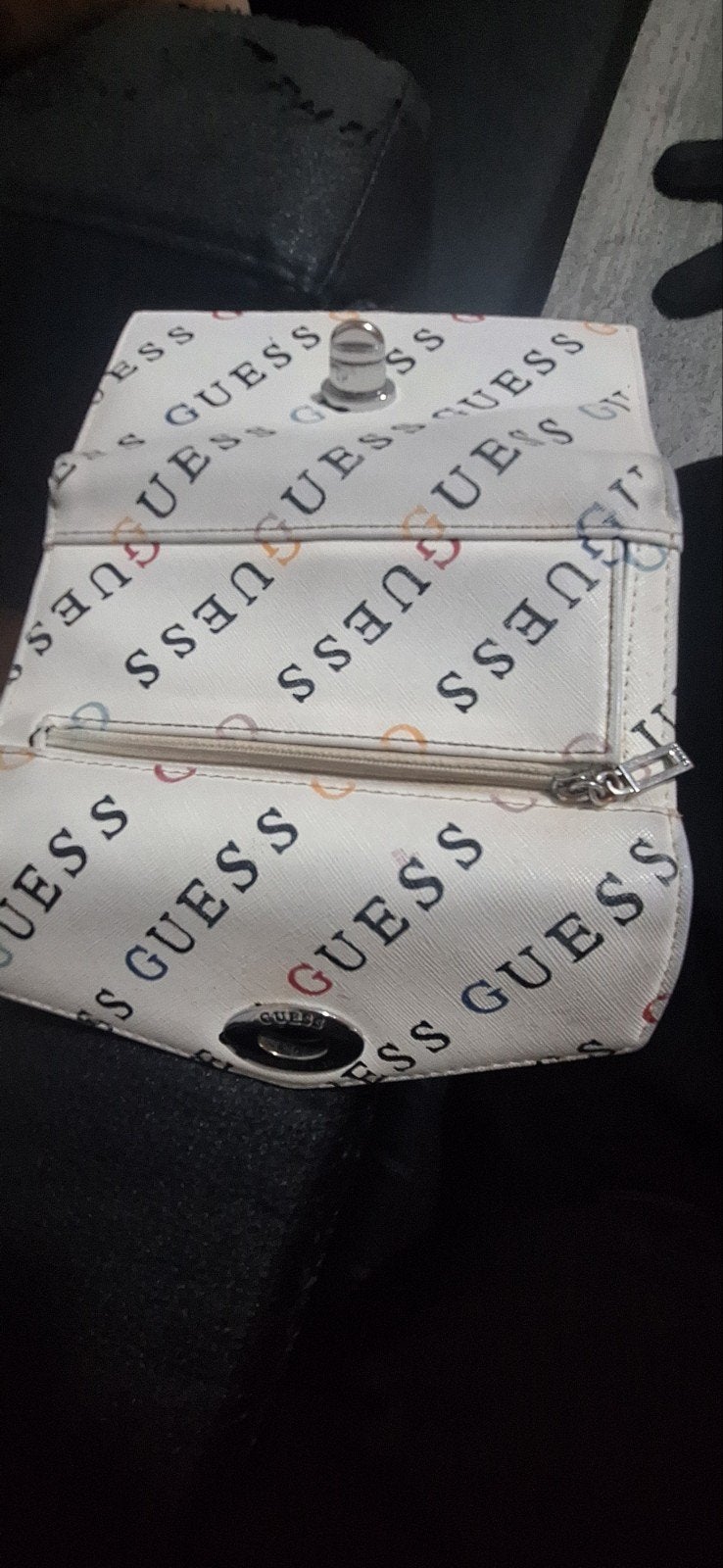Echte guess portemonnee, Enlèvement, Blanc, Guess, Cuir