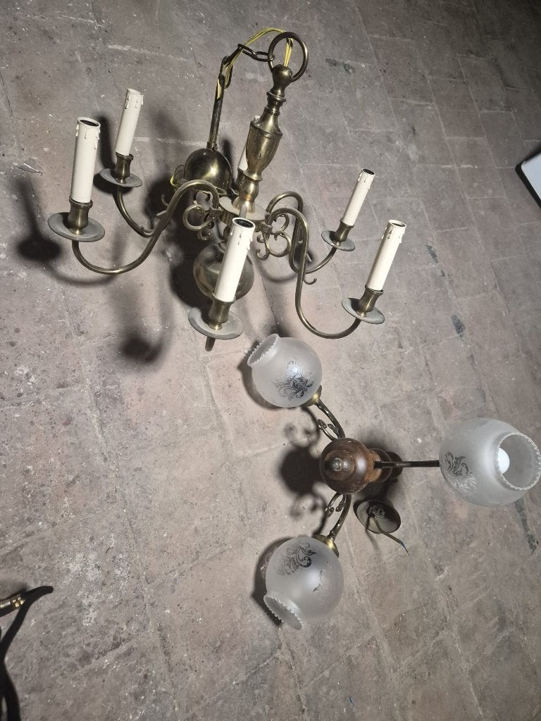 2 luchters, Huis en Inrichting, Lampen | Kroonluchters, Ophalen, Gebruikt, Klassiek, E14 (klein)