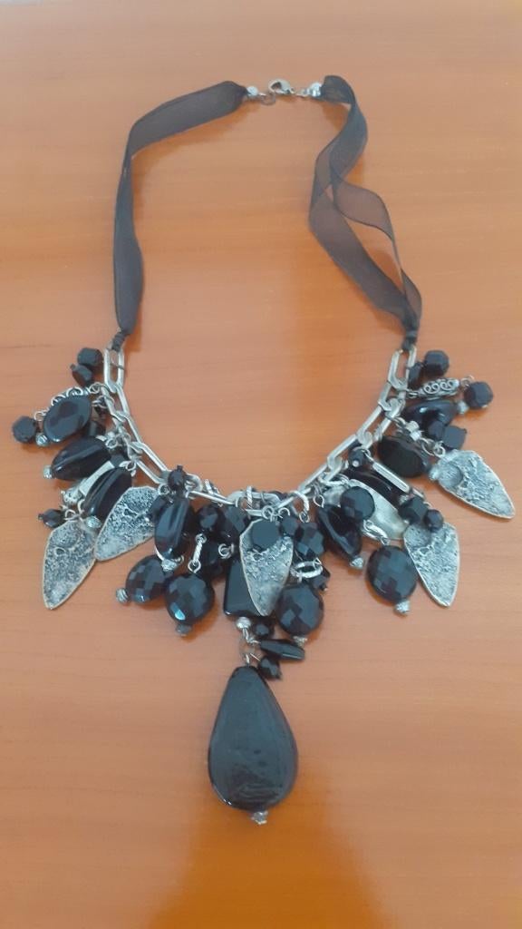 Design ketting Nic Janik  zwart/zilver, als nieuw, Zwart, Ophalen of Verzenden, Zo goed als nieuw, Overige materialen