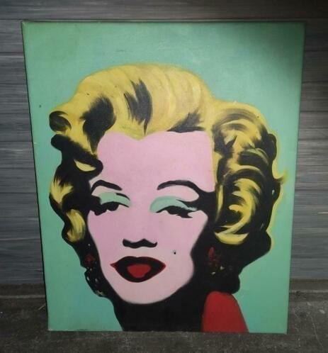 huile sur toile marilyn monroe apres andy warhol, Antiquités & Art, Enlèvement ou Envoi, Toile