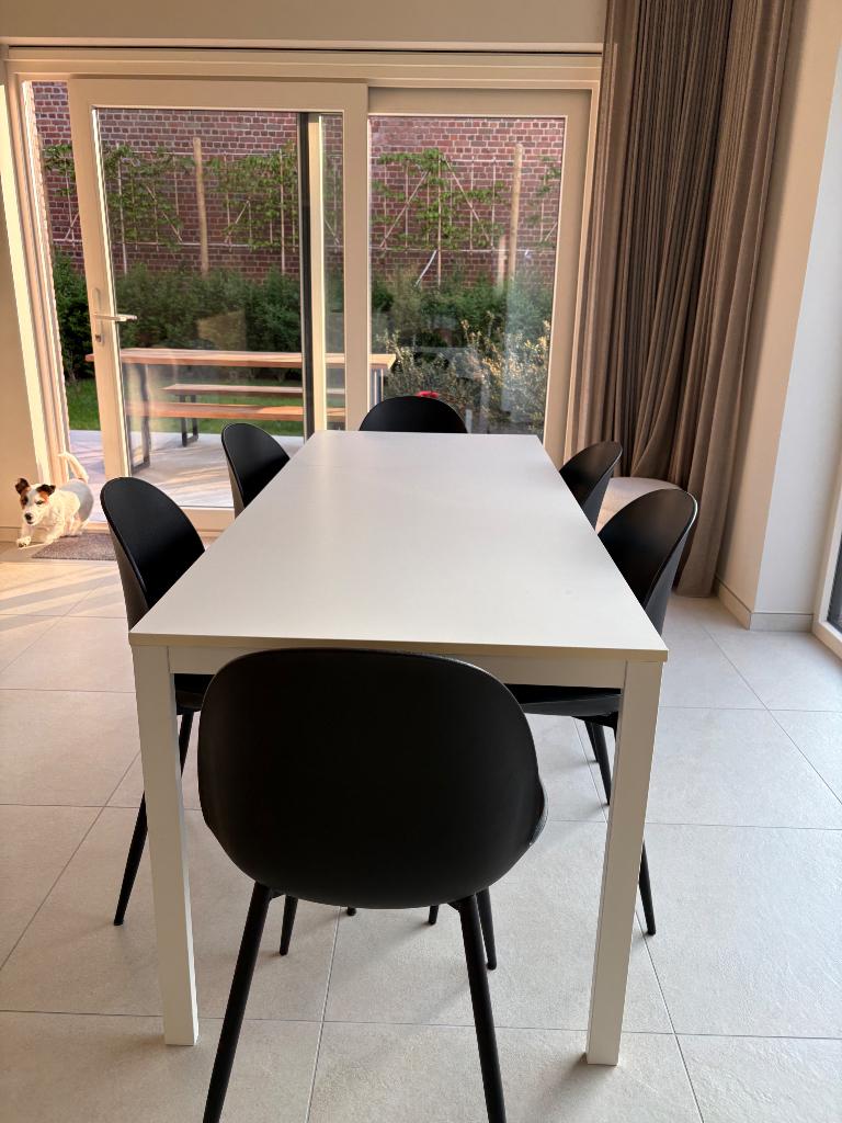 Tafel en stoel, Huis en Inrichting, Ophalen, Gebruikt, 75 cm of meer, Wit