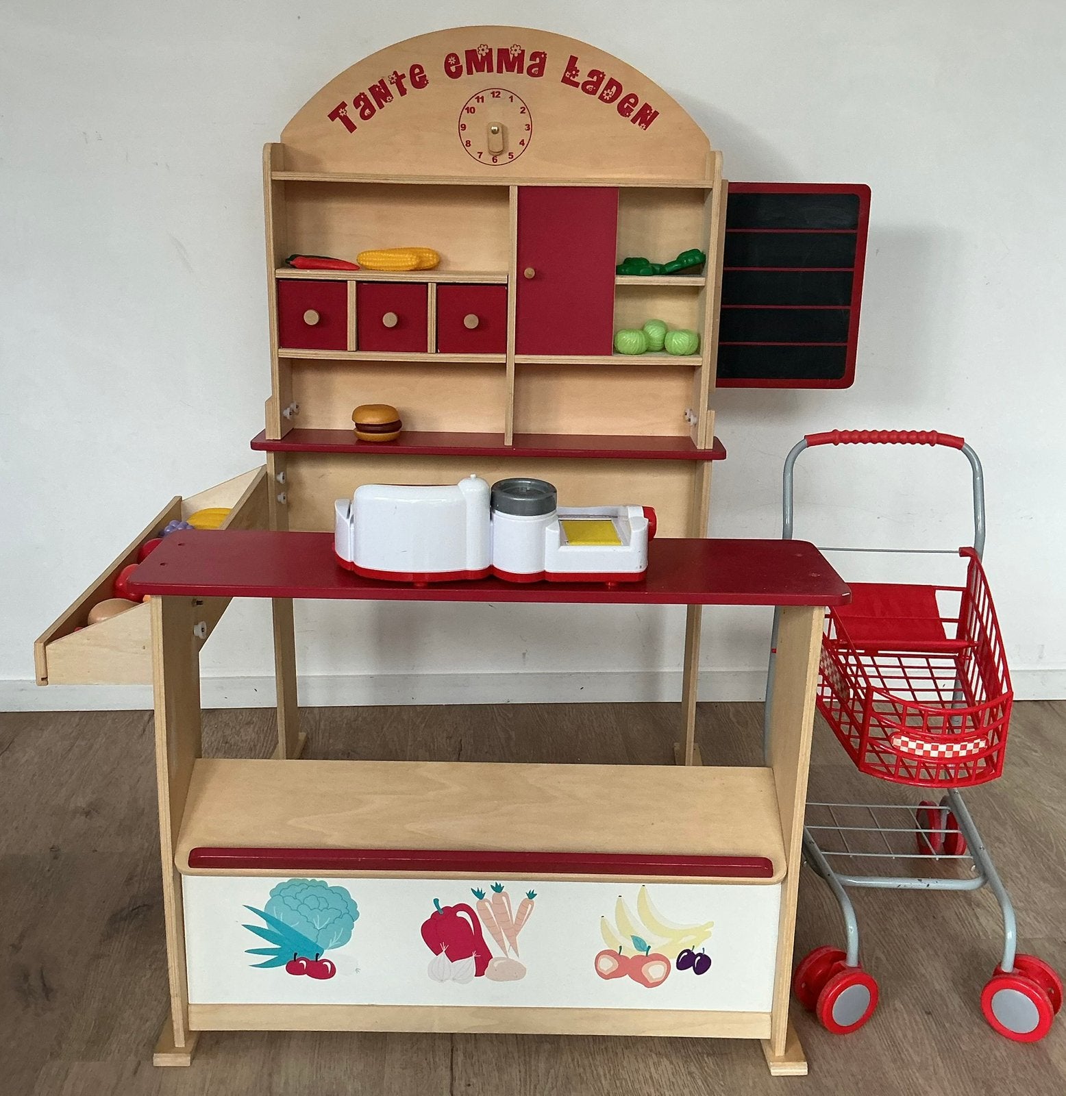 Petit magasin enfant tante emma laden en bois, Enlèvement, Utilisé, Bois, Accessoires de cuisine de jeu