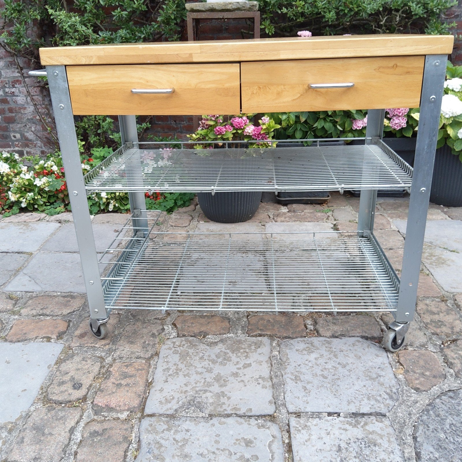 BBQ-hulptafel: Jan Kurtz keukentrolley 'Cook100' op wielen., Tuin en Terras, Barbecue-accessoires, Ophalen, Gebruikt, Jan Kurtz