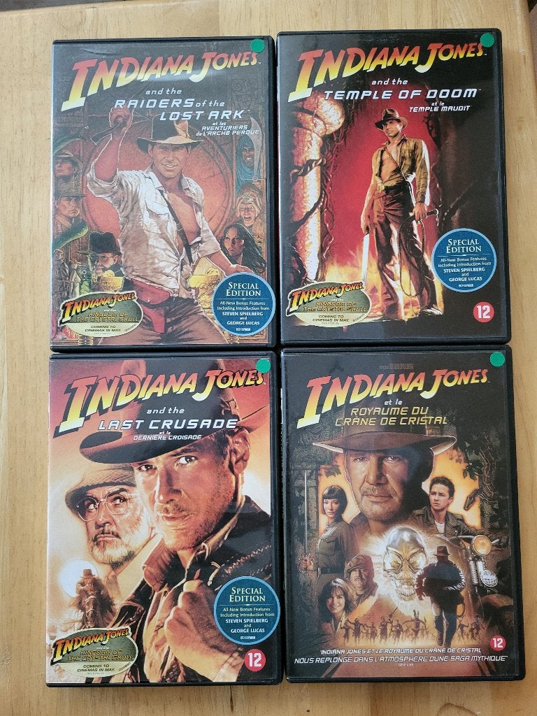 Lot DVD Indiana Jones 1 à 4, À partir de 12 ans, Enlèvement