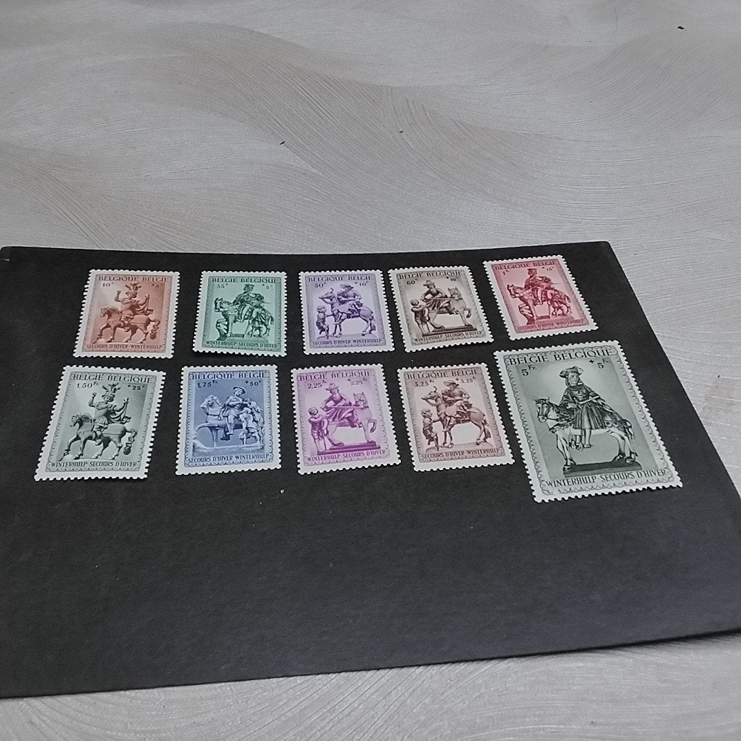 BELGIE 583/592 scharnier met cote 3,25 €., Ophalen of Verzenden