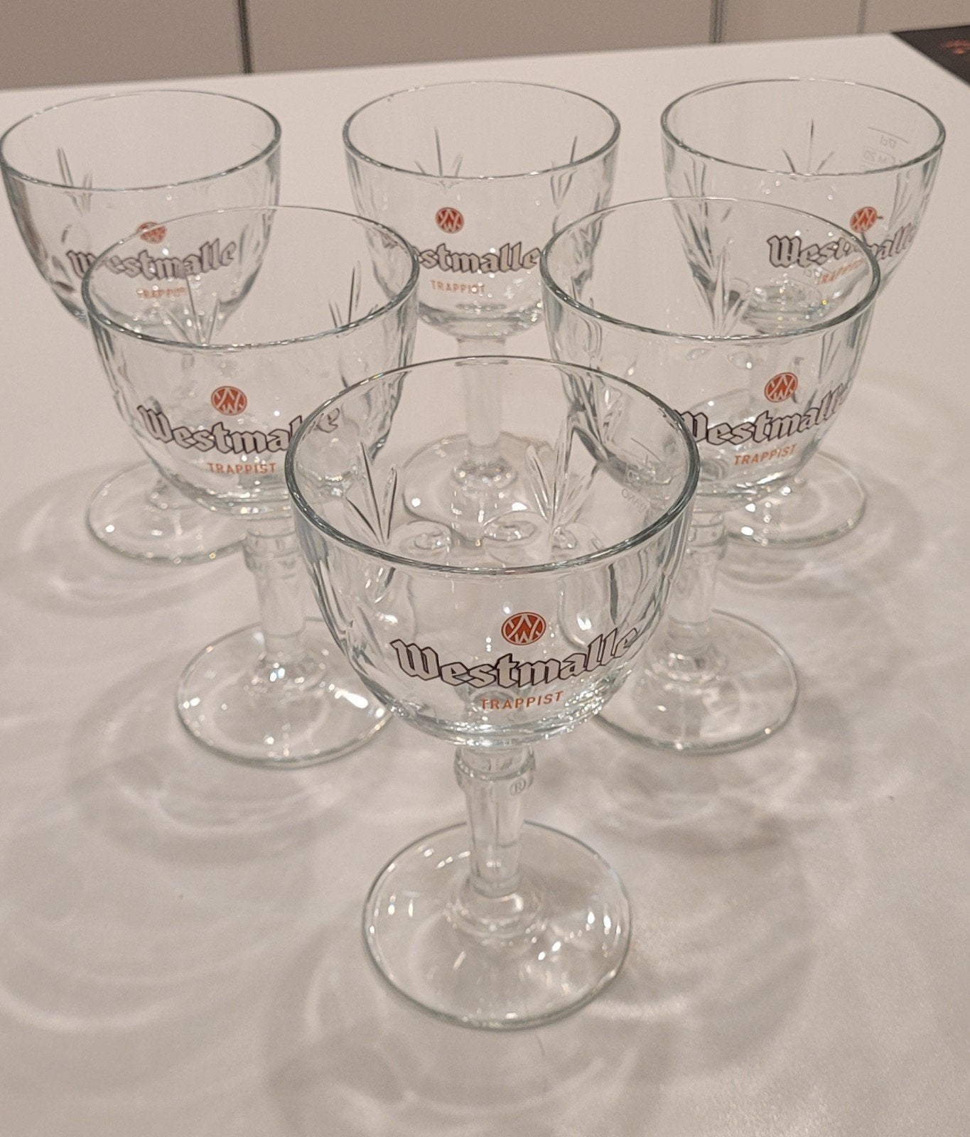 6 glazen Trappist Westmalle 17 cl, Verzamelen, Ophalen of Verzenden, Gebruikt, Glas of Glazen