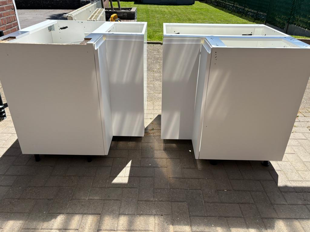 2 keuken hoekkasten Ikea Method, Huis en Inrichting, Keuken | Complete keukens, Ophalen, Overige materialen, Wit, Hoekkeuken