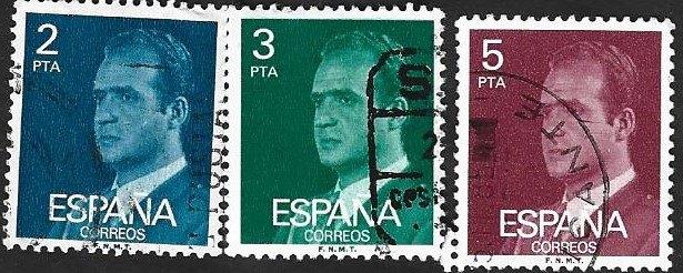 3 Postzegels Spanje 1976 Koning Juan Carlos I, Enlèvement ou Envoi, Affranchi