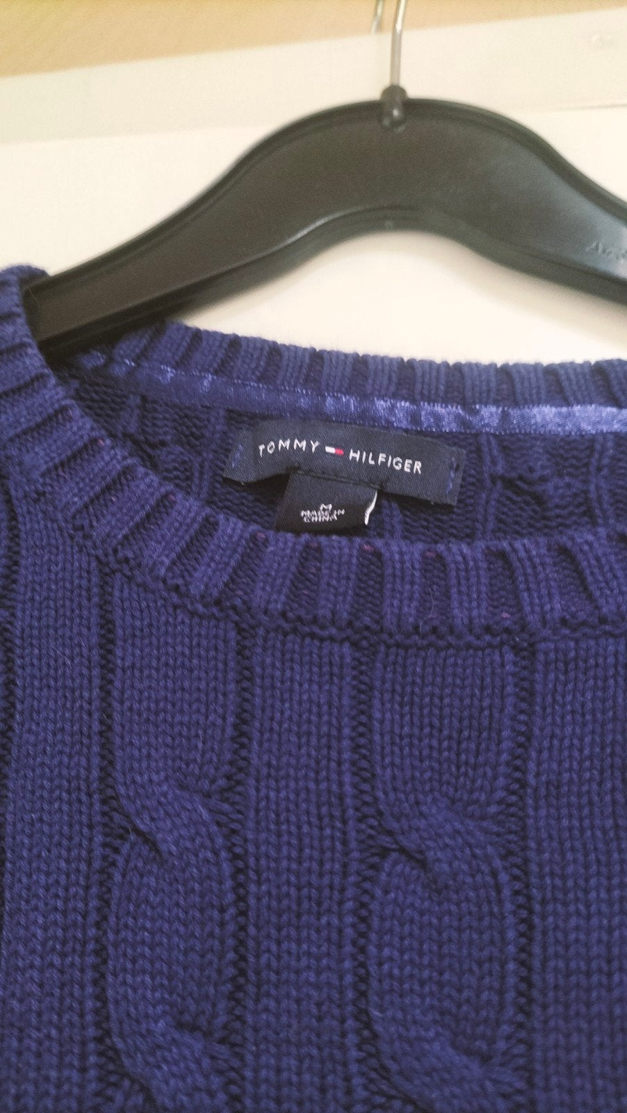 Tommy Hilfiger, blauwe kabeltrui M, Ophalen of Verzenden