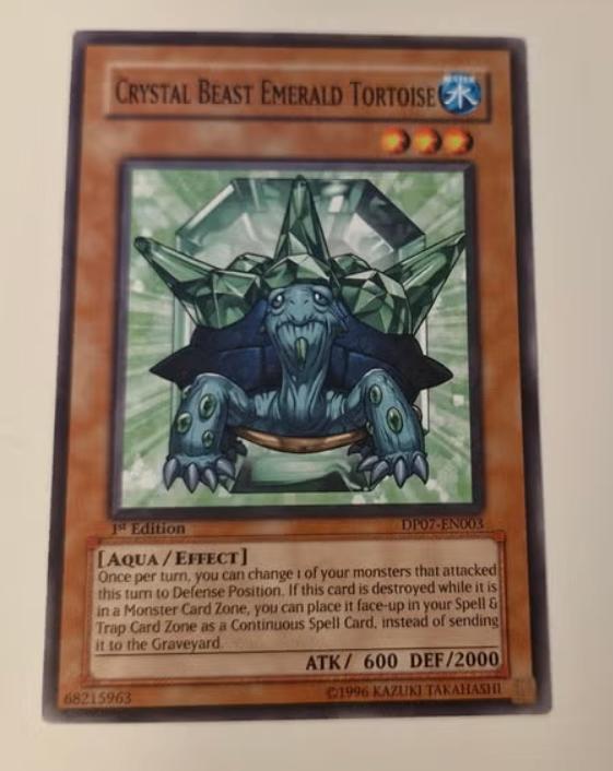 Yu-Gi-Oh ! Carte de la tortue émeraude Crystal Beast, Enlèvement ou Envoi, Comme neuf