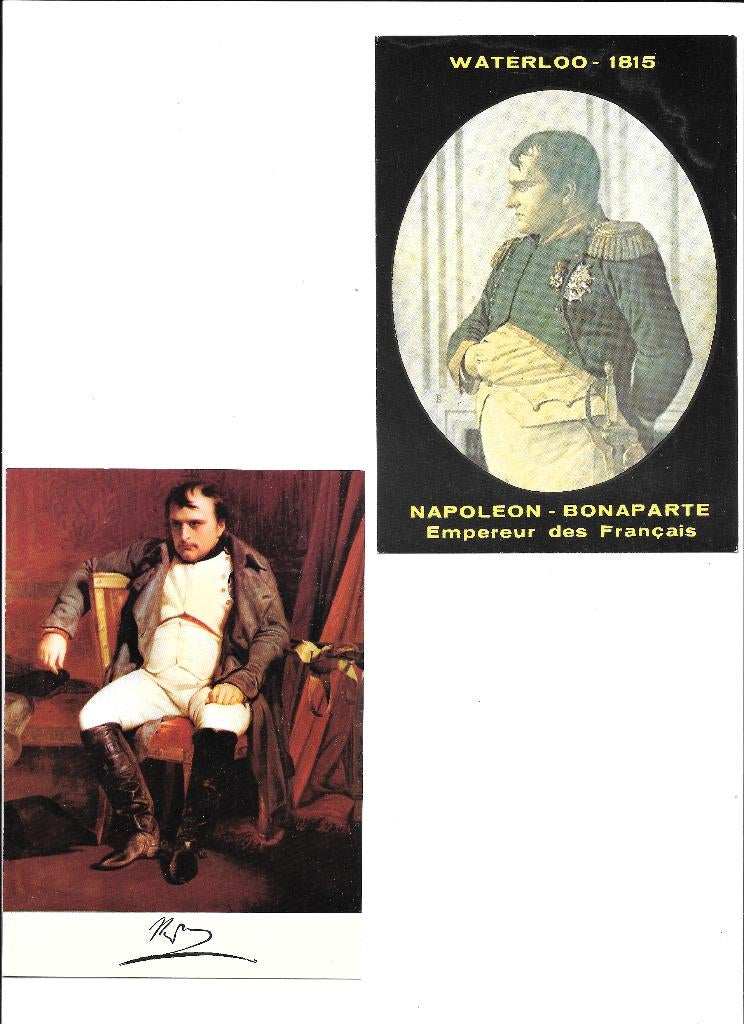 Napoleon (Waterloo) 2 portretkaarten, Verzamelen, Verzenden, 1980 tot heden, Ongelopen, Politiek en Historie