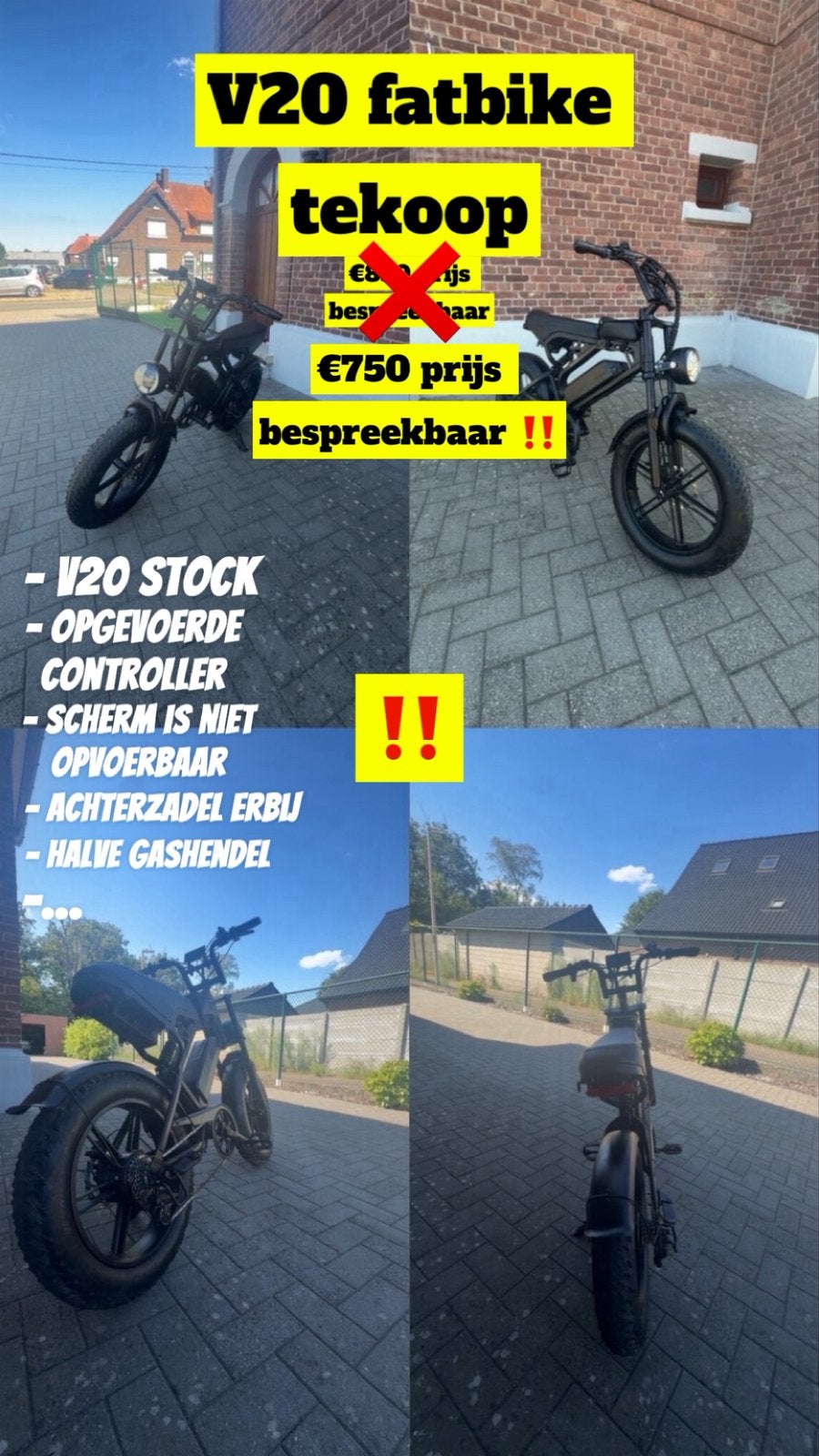 V20 Fatbike €750 prijs bespreekbaar‼️, Ophalen