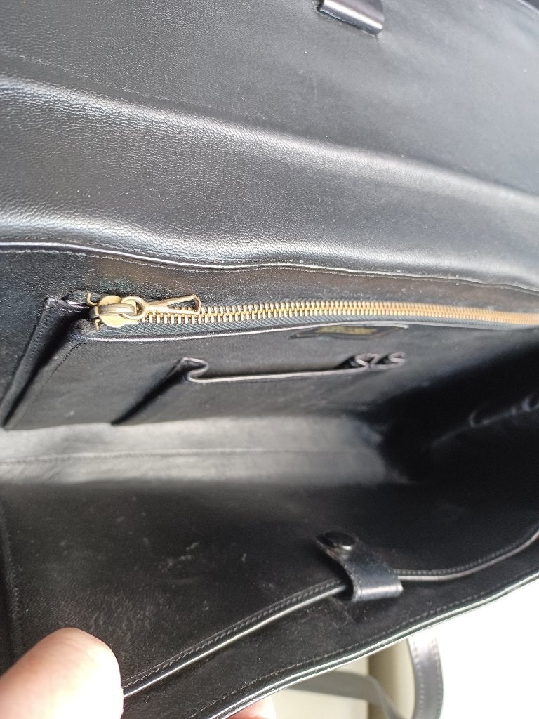 DELVAUX Vintage zwarte tas met logo, Verzenden, Zwart