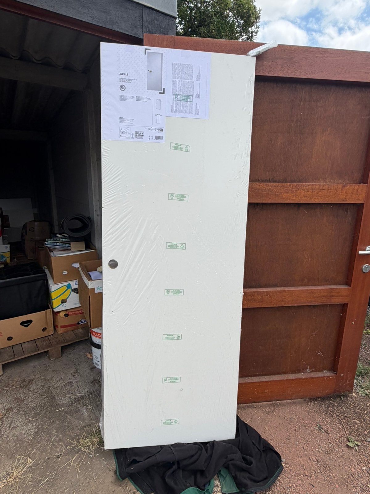 Porte coulissante blanche ALPILLE – Neuve – 83 x 204 cm, Maison & Meubles, Armoires | Casiers, Enlèvement, Neuf