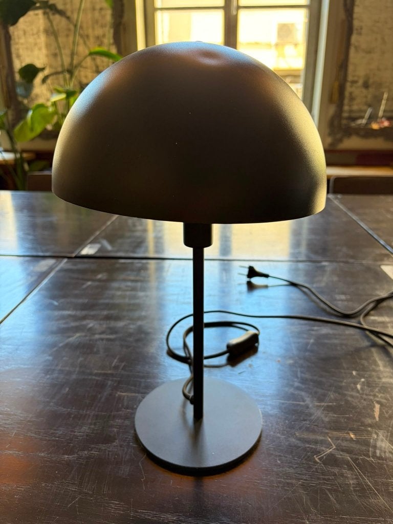 Lucide tafellamp – paddenstoel/dome model – zwart mat, Ophalen, Zo goed als nieuw, Zwart, Lucide