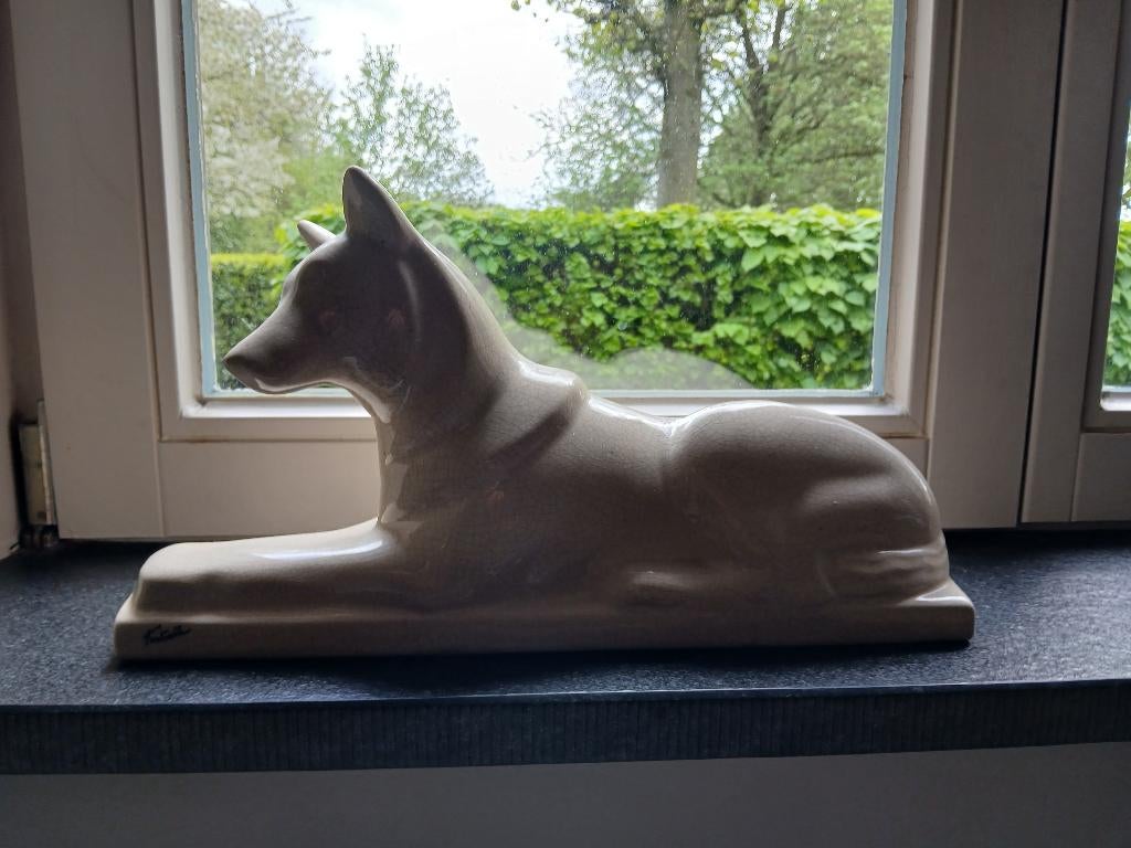 Beeld art deco  periode 1930, Antiek en Kunst, Ophalen, Art deco, Zoogdier, Beeld
