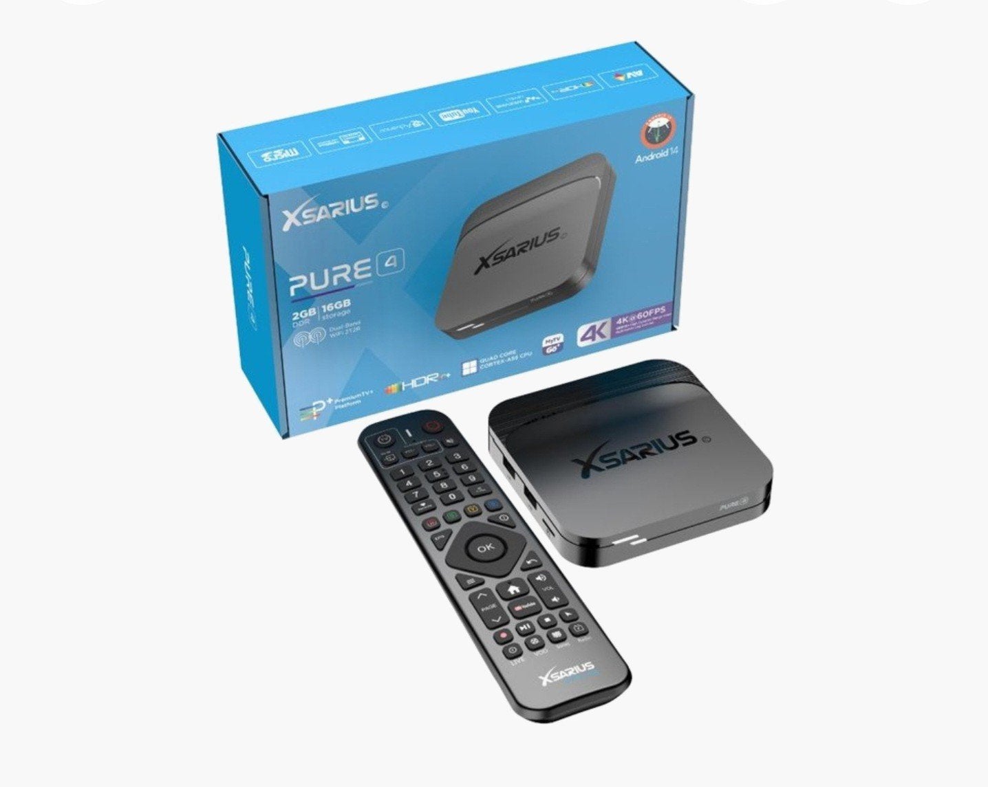 Xsarius Pure4 4K, TV, Hi-fi & Vidéo, Enlèvement, Comme neuf, HDMI, Moins de 500 GB