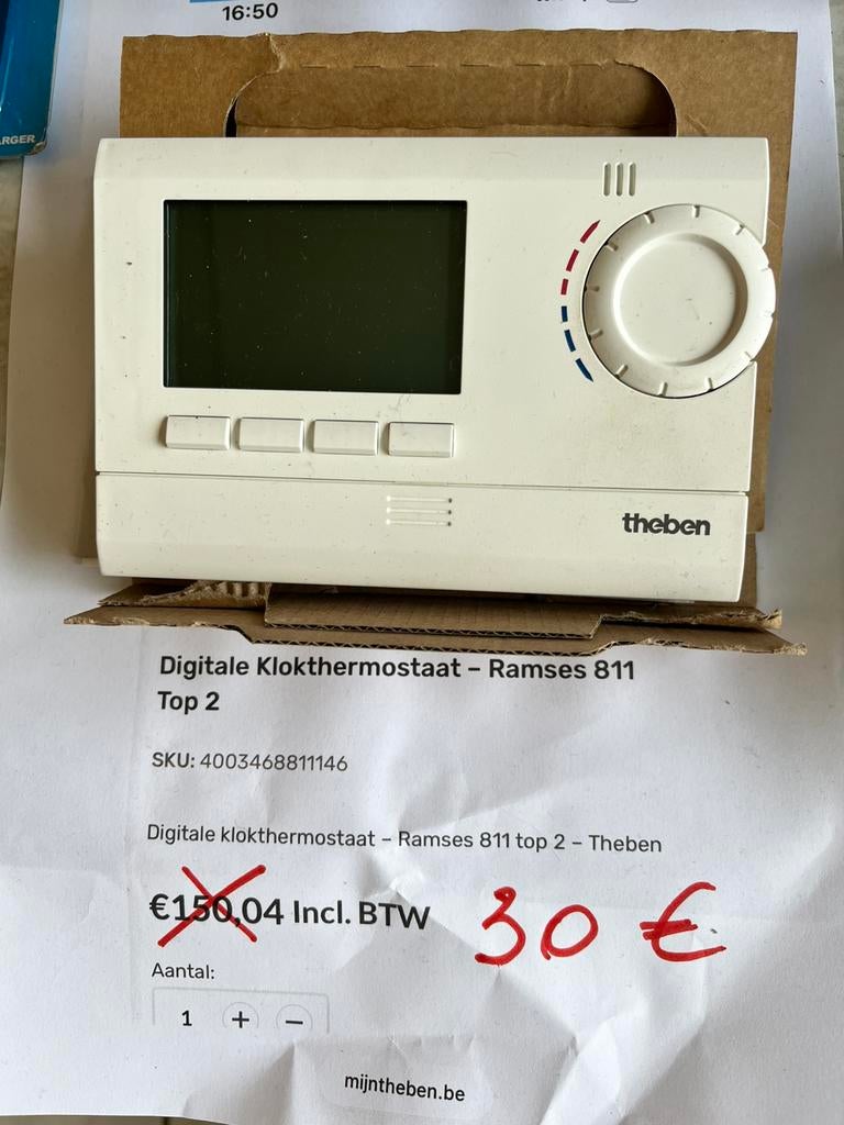 Digitale klokthermostaat, Enlèvement, Comme neuf